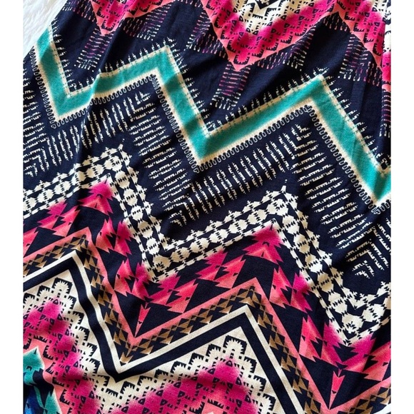 Trixxi Maxi Tube Top Dress Womens Black Multicolor Aztec Striped Sz XL - Picture 9 of 10